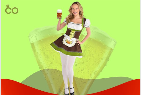 ladies Oktoberfest beer maid Dirndl costume